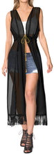 Load image into Gallery viewer, LA LEELA Women&#39;s Open Front Oversized Kimono Cardigan M-L Charcoal