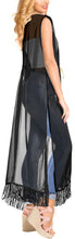 Load image into Gallery viewer, LA LEELA Women&#39;s Open Front Oversized Kimono Cardigan M-L Charcoal