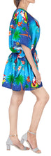 Load image into Gallery viewer, LA LEELA Christmas Santa claus Print Beach Cover Up OSFM 14-28 [L-4X] Blue_2137