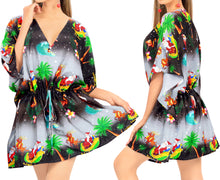 Load image into Gallery viewer, LA LEELA Christmas Santa claus Bikini Cover Up Women OSFM 14-28[L-4X] Black_2138
