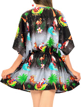 Load image into Gallery viewer, LA LEELA Christmas Santa claus Bikini Cover Up Women OSFM 14-28[L-4X] Black_2138