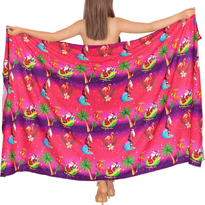 LA LEELA Men's Plus Size Wrap Beach Swimwear Cover Up Pareo Tie Sarong Vacation