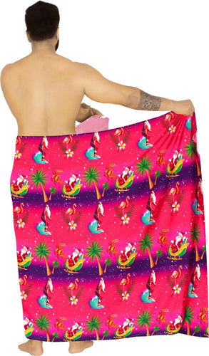 LA LEELA Christmas santa Nightwear Pareo Lungi Boys Wrap 78