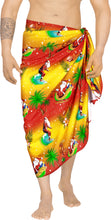 Load image into Gallery viewer, LA LEELA Christmas santa Swimwear Casual Pareo Mens 78&quot;X39&quot; Orange_3312