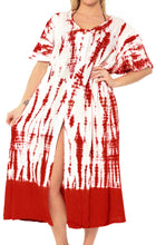 Load image into Gallery viewer, LA LEELA Women&#39;s One Size Beach Tunic Top Swing T- Loose Dress Hand Tie Dye Orange