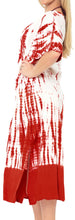Load image into Gallery viewer, LA LEELA Women&#39;s One Size Beach Tunic Top Swing T- Loose Dress Hand Tie Dye Orange