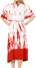 Load image into Gallery viewer, LA LEELA Women&#39;s One Size Beach Tunic Top Swing T- Loose Dress Hand Tie Dye Orange