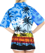 Load image into Gallery viewer, la-leela-women-hawaiian-shirt-beach-blouses-tank-top-aloha-boho-casual-holiday-button-up-w959
