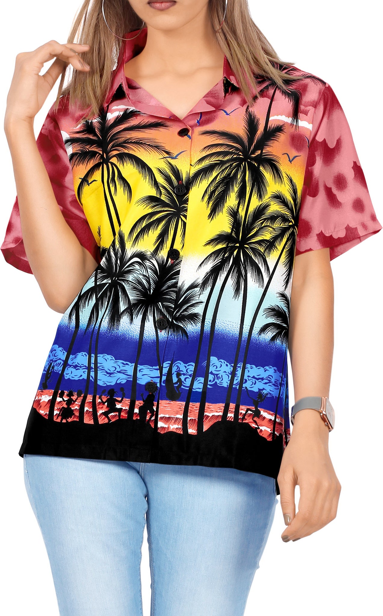 Women Hawaiian Shirt Beach Blouses Tank Top Aloha Casual Holiday Regular  Fit  Beach Hawaiian Shirts, Sarongs, Dresses, Caftans, Kaftans, Cardigans,  Kimonos for Men & Women