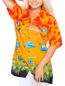 Women Hawaiian Shirt Blouses Beach Top Tank Casual Aloha Holiday Sport Boho