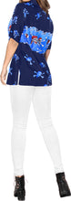 Load image into Gallery viewer, la-leela-womens-skull-halloween-costume-casual-beach-hawaiian-shirts-printed-blue-skull-pirates-printe-Blue_W970
