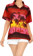 Load image into Gallery viewer, LA LEELA Women Hawaiian Beach Blouse Button Down Camp Casual Shirt Tropical