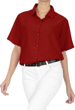 Load image into Gallery viewer, LA LEELA Men&#39;s Beach Hawaiian casual Aloha Button Down Short Sleeve shirt Red_X527