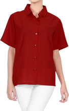 Load image into Gallery viewer, LA LEELA Men&#39;s Beach Hawaiian casual Aloha Button Down Short Sleeve shirt Red_X527