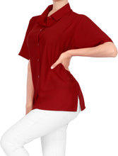 Load image into Gallery viewer, LA LEELA Men&#39;s Beach Hawaiian casual Aloha Button Down Short Sleeve shirt Red_X527