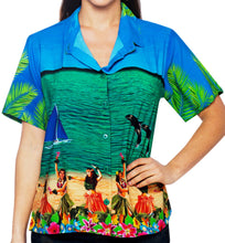 Load image into Gallery viewer, la-leela-womens-beach-casual-hawaiian-blouse-short-sleeve-button-down-shirt-multicolor-dr052