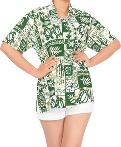 Top Women Hawaiian Shirt Beach Blouses Tank Casual Aloha Boho Holiday Loose Fit