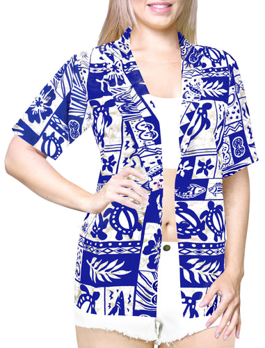 la-leela-womens-beach-casual-hawaiian-blouse-short-sleeve-button-down-shirt Blue_W957