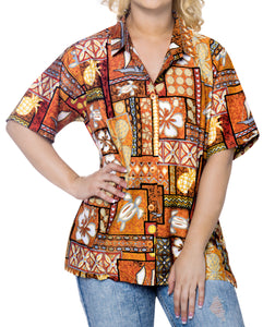 Women Hawaiian Shirt Beach Top Blouses Tank Aloha Casual Holiday Daily wear