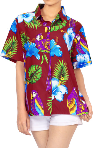 LA LEELA Women's Beach Hawaiian Shirt Dress Shirts Short Sleeve Shirts Work  from Home Clothes Women Beach Shirt Blouse Shirt Combo Pack of 2 Size X -  Large at  Women's Clothing store