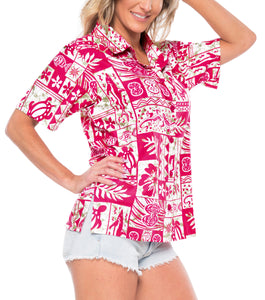 Hawaiian Shirt Ladies Beach Top Blouses Tank Casual Aloha Holiday Boyfriend