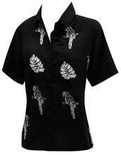 Load image into Gallery viewer, la-leela-mens-beach-hawaiian-casual-aloha-button-down-short-sleeve-shirt-black