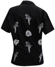 Load image into Gallery viewer, la-leela-mens-beach-hawaiian-casual-aloha-button-down-short-sleeve-shirt-black