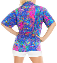 Load image into Gallery viewer, la-leela-womens-beach-casual-hawaiian-blouse-short-sleeve-button-down-shirt-multicolor-drt-1