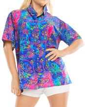 Load image into Gallery viewer, la-leela-womens-beach-casual-hawaiian-blouse-short-sleeve-button-down-shirt-multicolor-drt-1