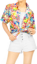 Load image into Gallery viewer, La Leela Women&#39;s Blossom Rush Beach Hawaiian Aloha Tropical Relaxed Fit Short Sleeve Blouse Printed  Shirt Multi-Color