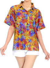 Load image into Gallery viewer, Ladies Hawaiian Shirt Beach Top Casual Tank Blouses Aloha Holiday Button Down