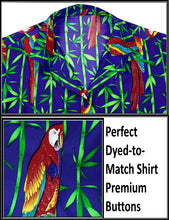 Load image into Gallery viewer, La Leela Women&#39;s Parrot Grove Hawaiian Aloha Tropical Beach Relaxed Fit  Short Sleeve Blouse Printed Shirt Blue