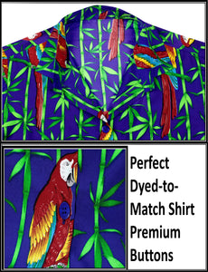 La Leela Women's Parrot Grove Hawaiian Aloha Tropical Beach Relaxed Fit  Short Sleeve Blouse Printed Shirt Blue