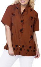 Load image into Gallery viewer, la-leela-mens-beach-hawaiian-casual-aloha-button-down-short-sleeve-shirt-brown_x478