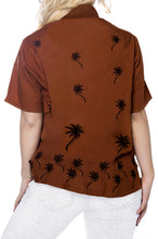Load image into Gallery viewer, la-leela-mens-beach-hawaiian-casual-aloha-button-down-short-sleeve-shirt-brown_x478