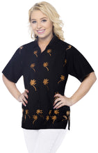Load image into Gallery viewer, la-leela-mens-beach-hawaiian-casual-aloha-button-down-short-sleeve-shirt-black_x476