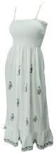 Load image into Gallery viewer, LA LEELA Women Boho Beachwear Summer Smoked Swing Tube Casual Sun Dress Solid