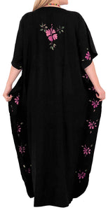 Women's Designer Hand Painted Swimwear Beach Dress Bikini Pink Cover up Caftan