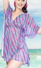 Load image into Gallery viewer, la-leela-chiffon-printed-loose-blouse-cover-up-osfm-8-14-m-l-purple_5253