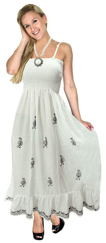 LA LEELA Women Boho Beachwear Summer Smoked Swing Tube Casual Sun Dress Solid