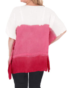 Loose Fit Plus Kimono Loose Beachwear Casual Women's Casual Top Pink 14 - 18