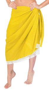 LA LEELA Women's Bathing Sarong Bikini Cover up Wrap Dress Solid ONE Size