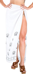 LA LEELA Women Bikini Cover up Wrap Dress Swimwear Sarong Solid 2 ONE Size
