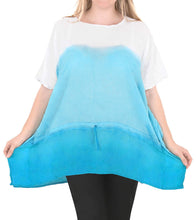 Load image into Gallery viewer, Loose Fit Plus Size Loose Beachwear Casual Blouse Women&#39;s Top Blue 14 - 18