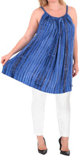 Load image into Gallery viewer, Women&#39;s Designer Tunic Beachwear Loose Fit Plus Size Casual Top Blue 14 - 18W