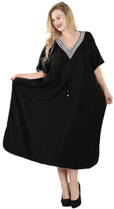 Long Kimono Loose Beach Swimwear Swimsuit Bikini Cover up Caftan Maxi Dress L-5X