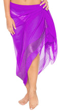 Load image into Gallery viewer, La Leela Sheer Sequin Embroidered Beach Swim Hawaiian Pareo Sarong Light Pink,One Size