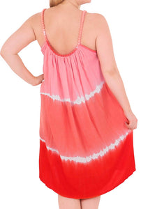 Women's Embroidered Tie Dye Swimwear Beach Dress Bikini Cover up Caftan Orange