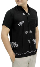 Load image into Gallery viewer, LA LEELA Shirt Casual Button Down Short Sleeve Beach Shirt Men Embroidered 179