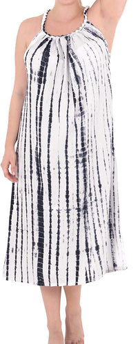 Women's Designer Tie Dye Swimwear Beach LOOSE Bikini Cover ups Caftans White